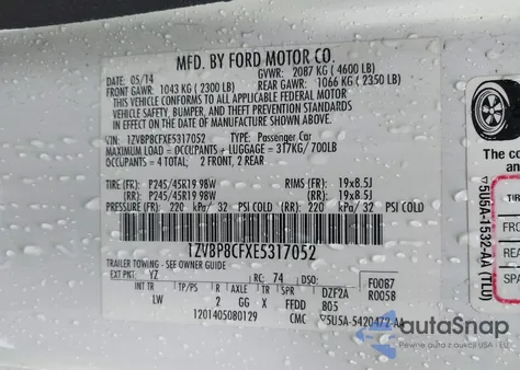 2014 Ford Mustang Gt Premium из США, поврежденный, VIN 1ZVBP8CFXE5317052